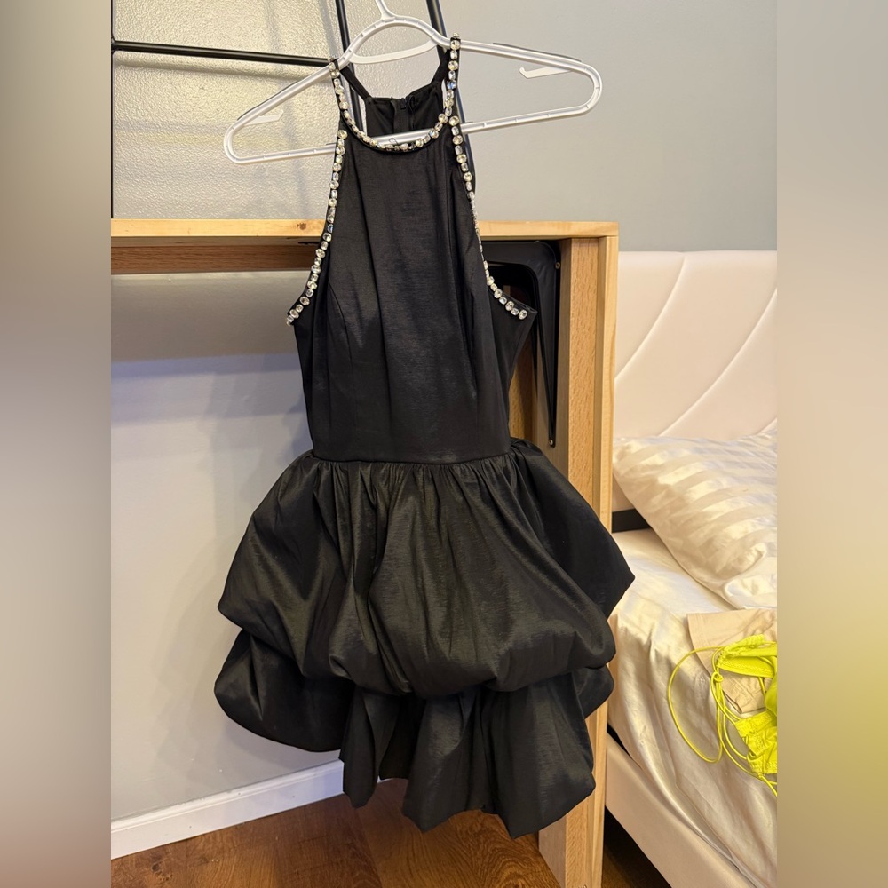 BLACK MINI DRESS EMBELLISHED